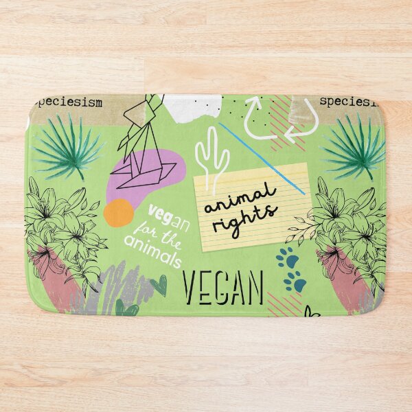 Item preview, Vegan Collage Seamless Pattern | Animal Rights | Vegan for the Animals | End Speciesism | Green designed and sold by EarlessPierre.