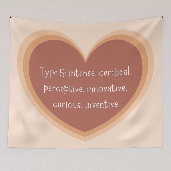 Item preview, Enneagram Type 5 Five Personality Test Myers Briggs Neutral Earth Tones Heart designed and sold by BohoStudio.