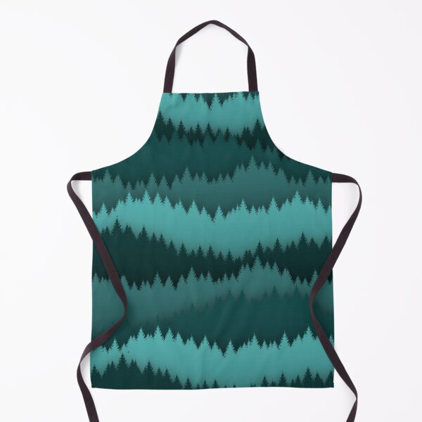 Item preview, Minimalist landscape silhuette covered in pine forest in shades of blue and green designed and sold by CiniArt.