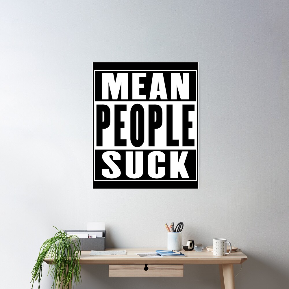Slap-Art "Mean People Suck" Vinyl Decal Sticker - Soft Pink, 4.2x5 Inches