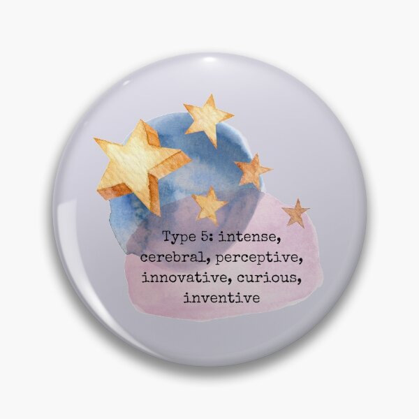 Item preview, Enneagram Type 5 Five Personality Test Myers Briggs Watercolor Stars Celestial Pink Lilac designed and sold by BohoStudio.