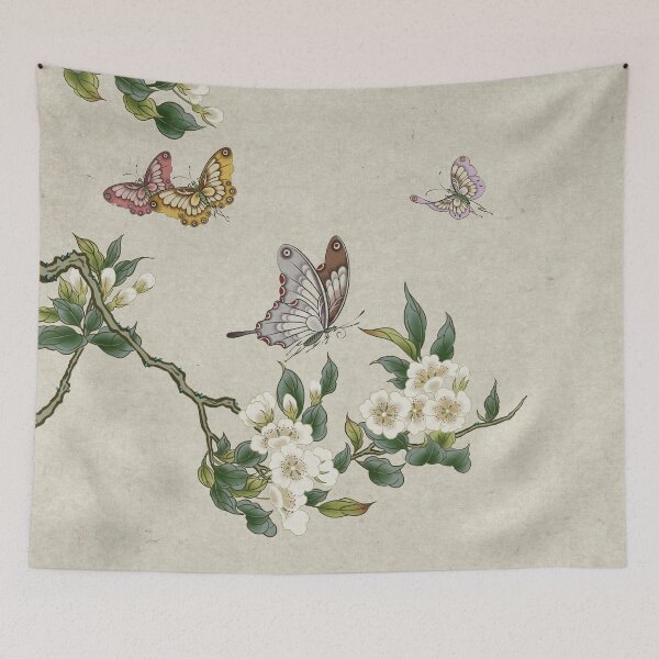 Item preview, Pear flowers and butterflies type A - Minhwa : Koreafolkpainting designed and sold by minsillust.