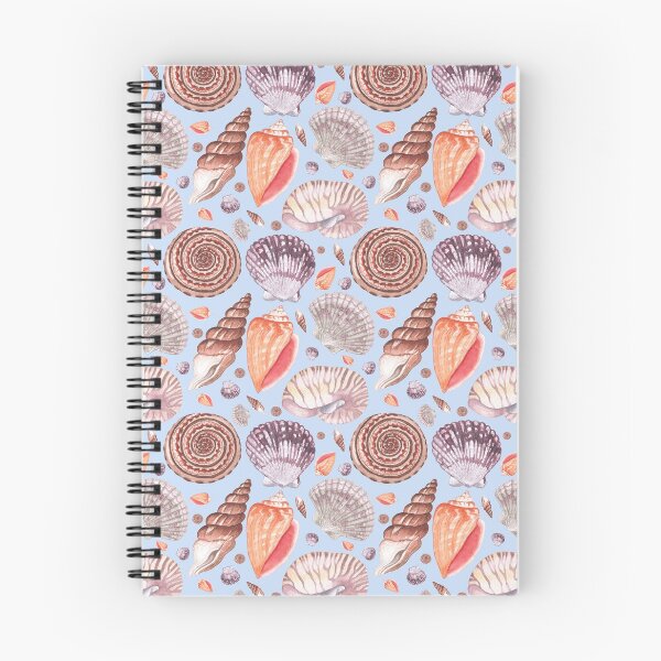 Item preview, seashells on the blue background seamless marine pattern designed and sold by linagaiaart.