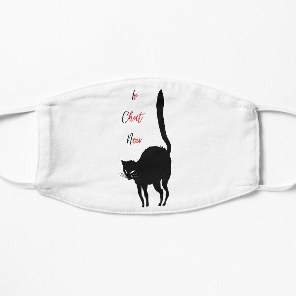 Le Chat Noir - Black Cat Vintage Image Flat Mask