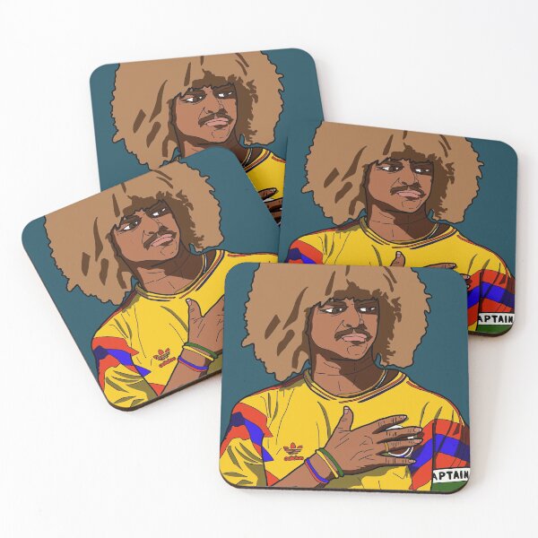 Item preview, Carlos Valderrama Colombia portrait designed and sold by TheSportsDraw.