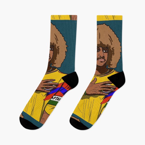 Item preview, Carlos Valderrama Colombia portrait designed and sold by TheSportsDraw.