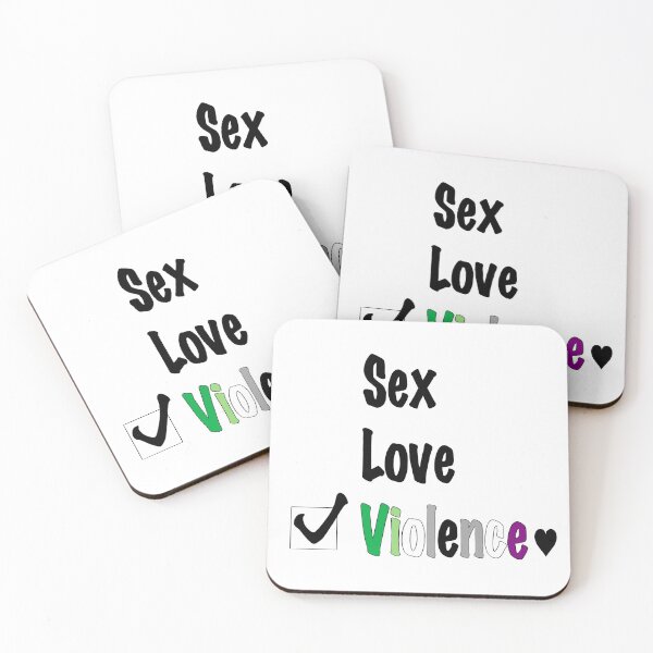 Item preview, Sex Love Violence AroAce Version designed and sold by Anxiety-Soda.