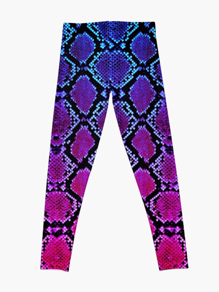 Alternate view of Snake skin legging in a multi blue, pink, purple color Leggings