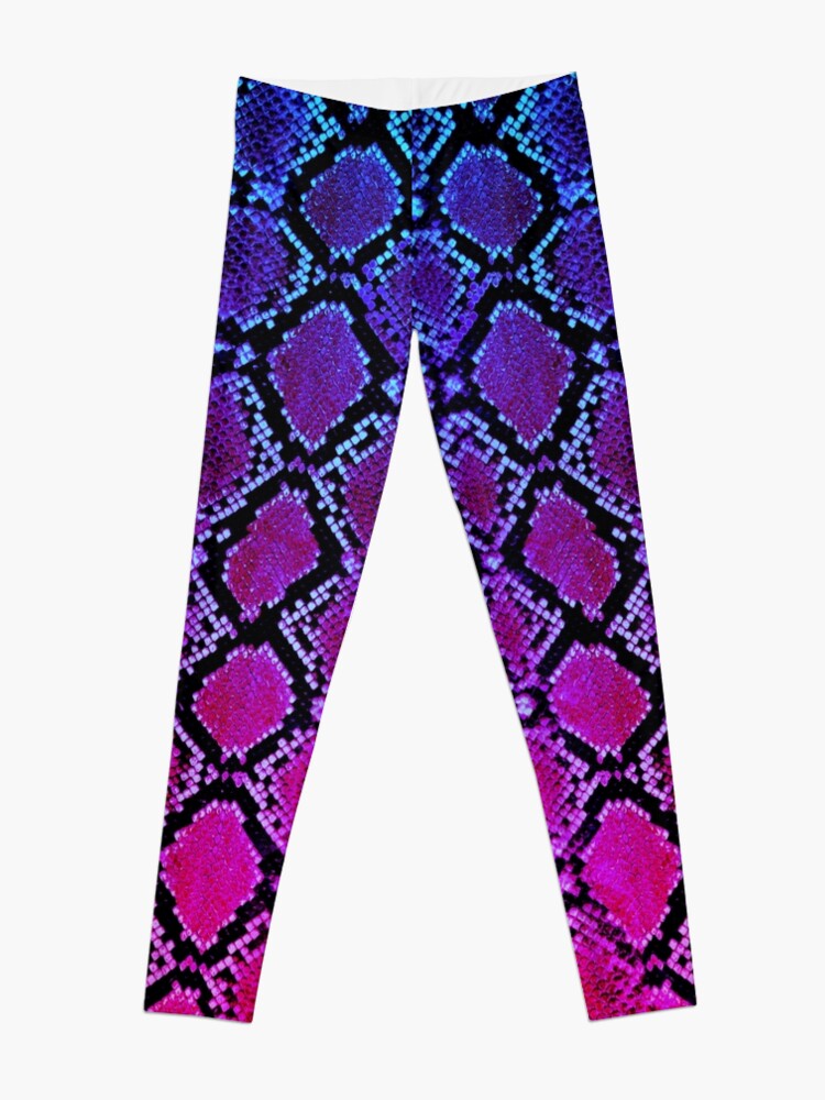 Alternate view of Snake skin legging in a multi blue, pink, purple color Leggings