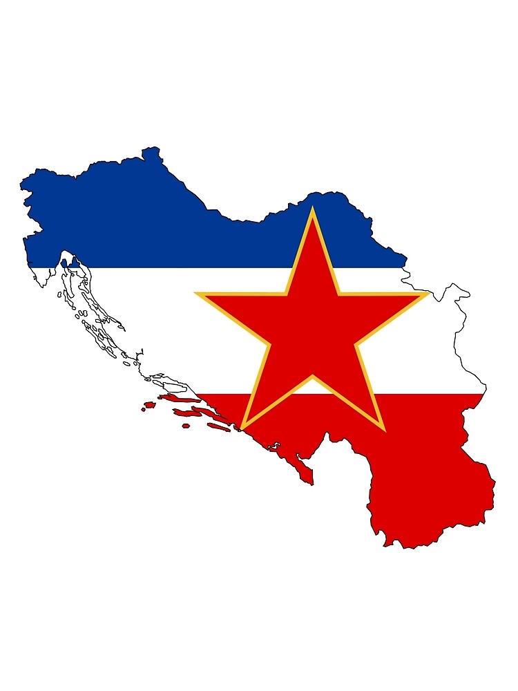 Flag Map Of Yugoslavia T Shirt By Nikowned Redbubble   Flat,750x1000,075,t.u3 