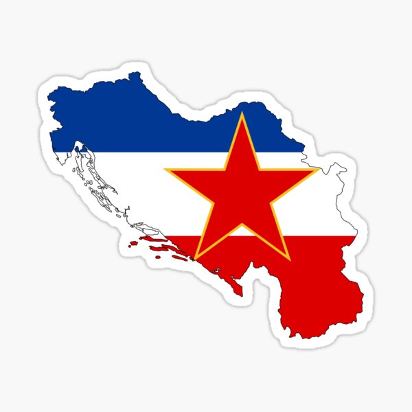 Vista previa del artículo con la obra «Mapa de la bandera de Yugoslavia», diseñado y vendido por nikowned.