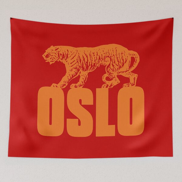 Item preview, Oslo (Norway) Text With Vintage Tiger Illustration designed and sold by ClickForMore.