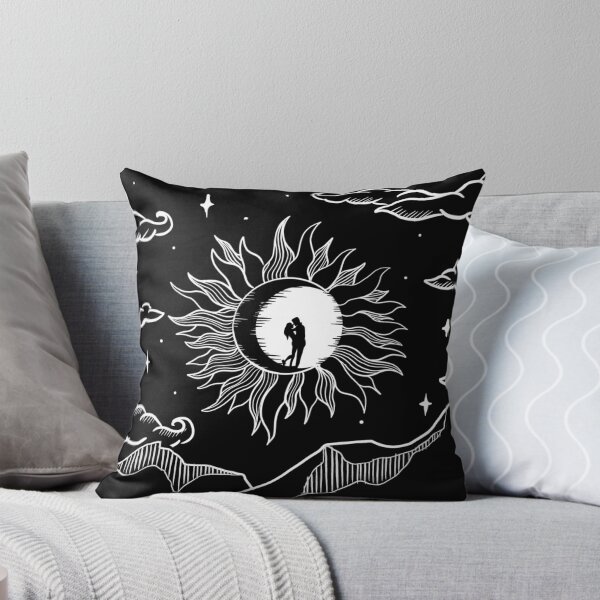 Item preview, Valentines day - Romantic sun and moon in sky -  Black and white designed and sold by rainartstudio.