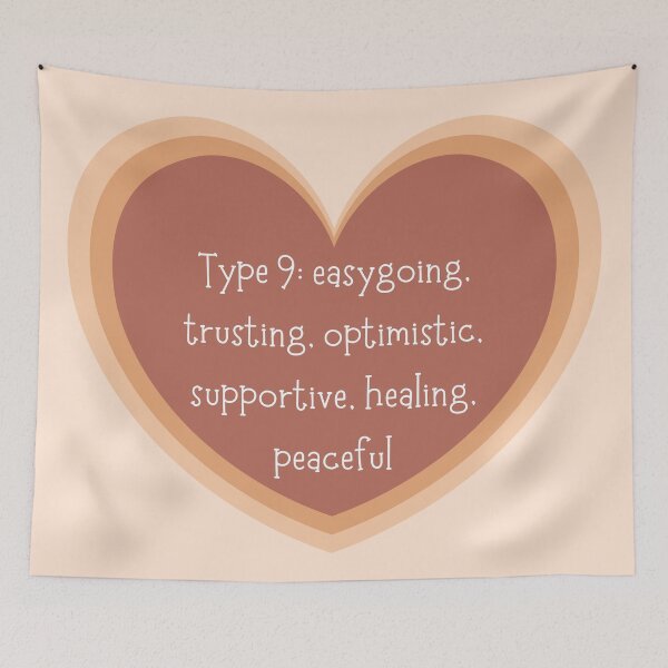Item preview, Enneagram Type 9 Nine Personality Test, Myers Briggs, Neutral Earth Tones Heart designed and sold by BohoStudio.