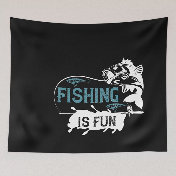 Item preview, Fishing is fun cute Typography Design designed and sold by WigglyLine.