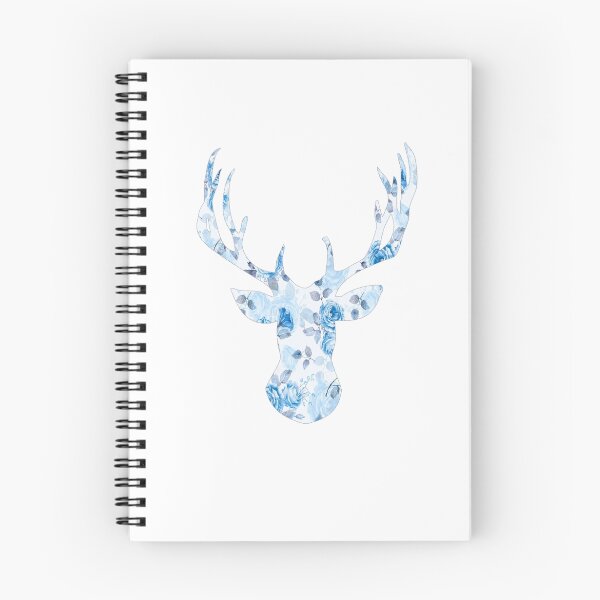 Item preview, Blue Floral Deer Head Silhouette designed and sold by ArielHenley.