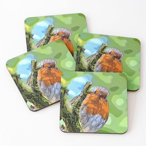 Item preview, Dibujos animados coloridos / arte digital robin redbreast designed and sold by cdkphotos.