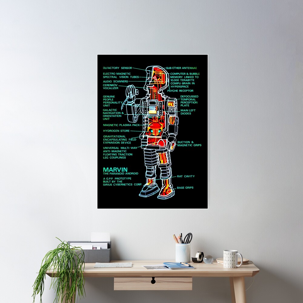 Marvin The Paranoid Android Cross-Section Poster