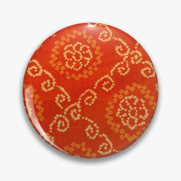 Item preview, Orange white indian rajasthani bandhani print  designed and sold by Rangeelo.