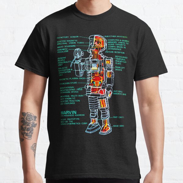 Marvin The Paranoid Android Cross-Section Classic T-Shirt