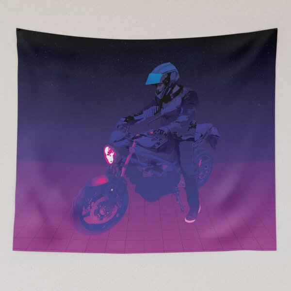 Item preview, Moto biker Synthwave Style designed and sold by WiredDesigns.