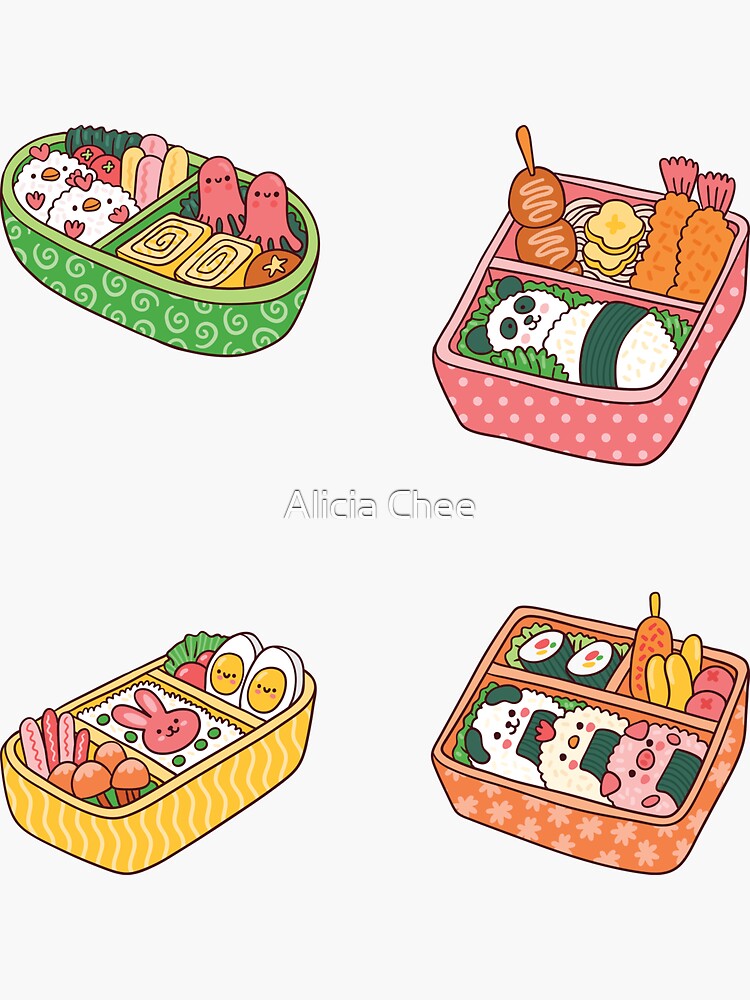 Kawaii Bento Box Sticker for Sale by Adronia