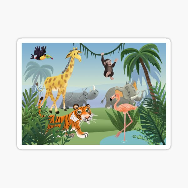 Jungle with Animals Sticker