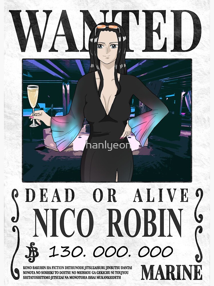 Nico Robin One Piece Fashion Lifestyle Wanted Poster Art Board Print By Hanlyeon Redbubble
