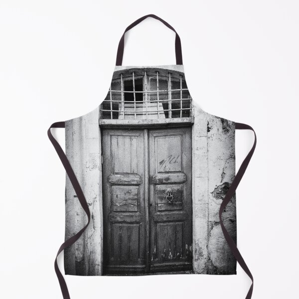 Item preview, Photo of an old wooden door on the island of Crete, Greece in black and white designed and sold by Diana van Neck.
