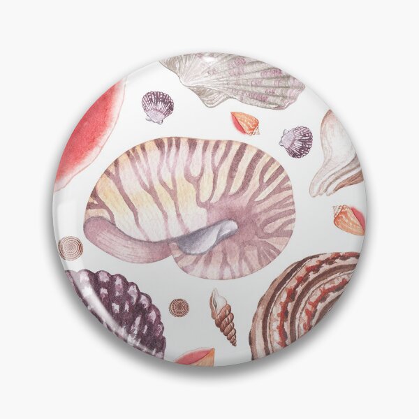 Item preview, hand drawn watercolor seashells seamless pattern on the white background designed and sold by linagaiaart.