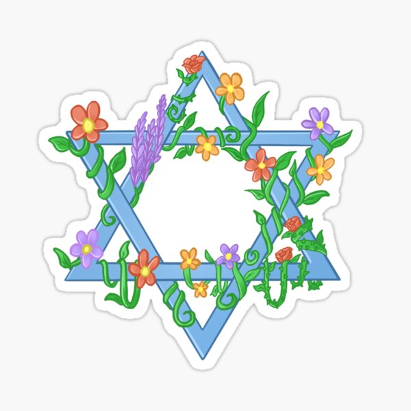 Item preview, Floral Star of David : Magen David : Jewish Symbols : Judaism designed and sold by erinacrafts.