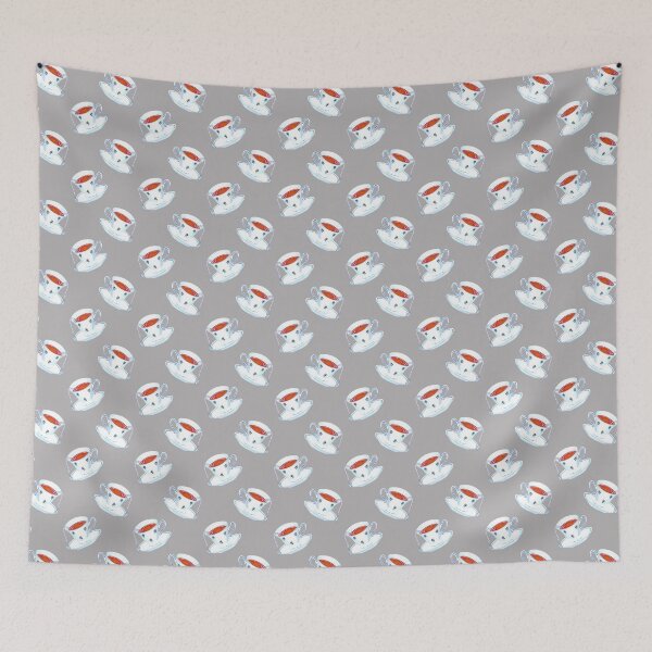 Item preview, tea cup  pattern on grey designed and sold by linagaiaart.