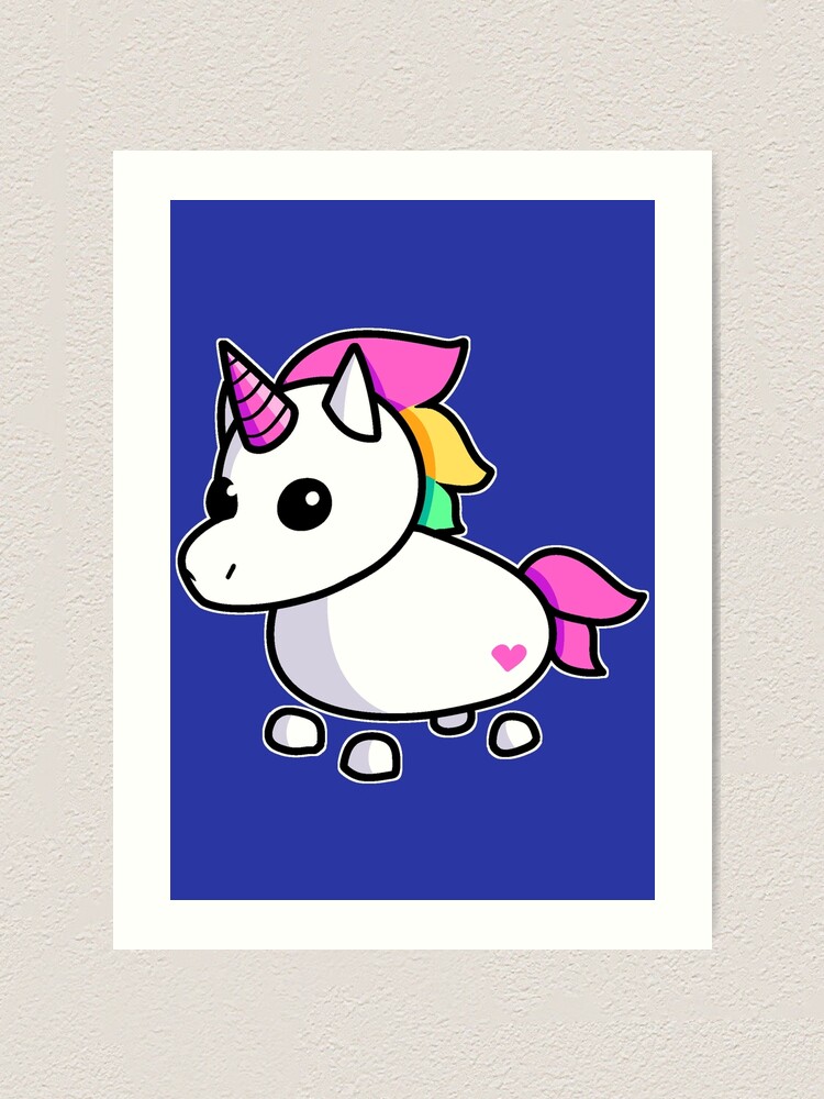 Roblox Rainbow Unicorn Pet Cute Hand Drawn Gaming Gift For Kids Art Print By Smoothnoob Redbubble - cute unicorn roblox