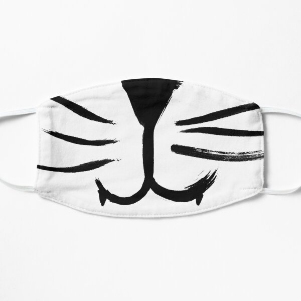 Smile like a cat - Fusion of pen strokes Flat Mask