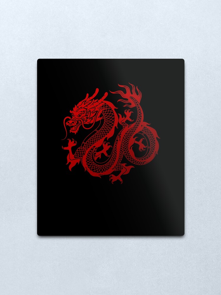 Lámina metálica «Símbolo del pulmón del dragón rojo chino Gráfico del  tatuaje del dragón chino» de enjoytheshirt | Redbubble