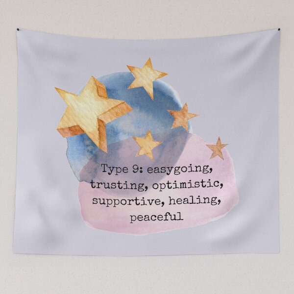 Item preview, Enneagram Type 9 Nine Personality Test Myers Briggs Watercolor Stars Celestial Pink Lilac designed and sold by BohoStudio.