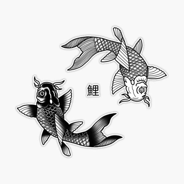 Koi Fish and Waves Sticker — China Jones