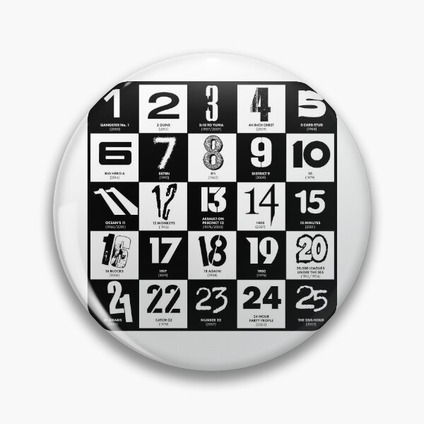 Item preview, 25 films with numerals in the title. designed and sold by BlimeyPrints.