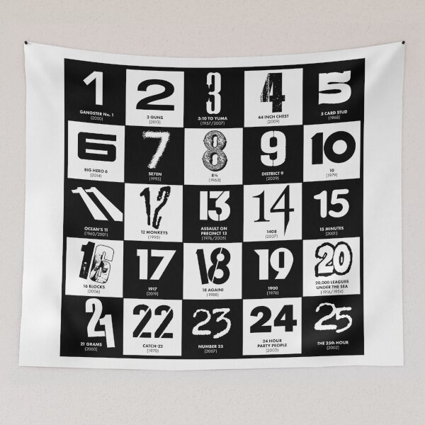 Item preview, 25 films with numerals in the title. designed and sold by BlimeyPrints.