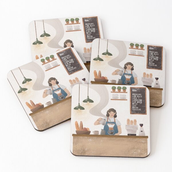 Item preview, Barista girl making coffee in a cafe designed and sold by yeelengtan.