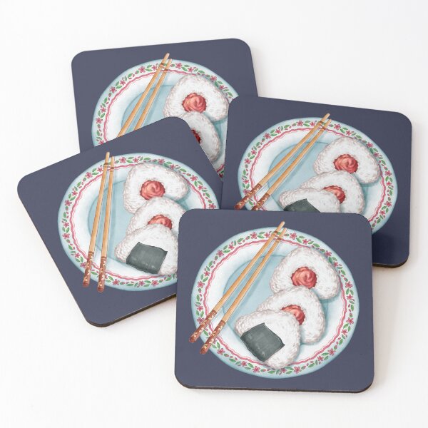 Item preview, Umeboshi Onigiri  On A Plate (Rice Ball With Japanese Salted Plums) designed and sold by Alicia Chee.