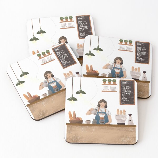 Item preview, Barista girl making coffee in a cafe designed and sold by yeelengtan.