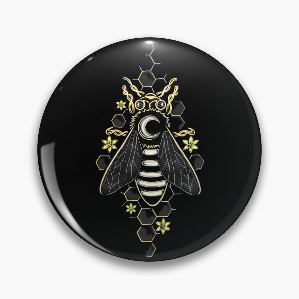 Artikelvorschau, Mystische Biene mit Waben – Celestial Bee Art entworfen und verkauft von Christine Krahl.