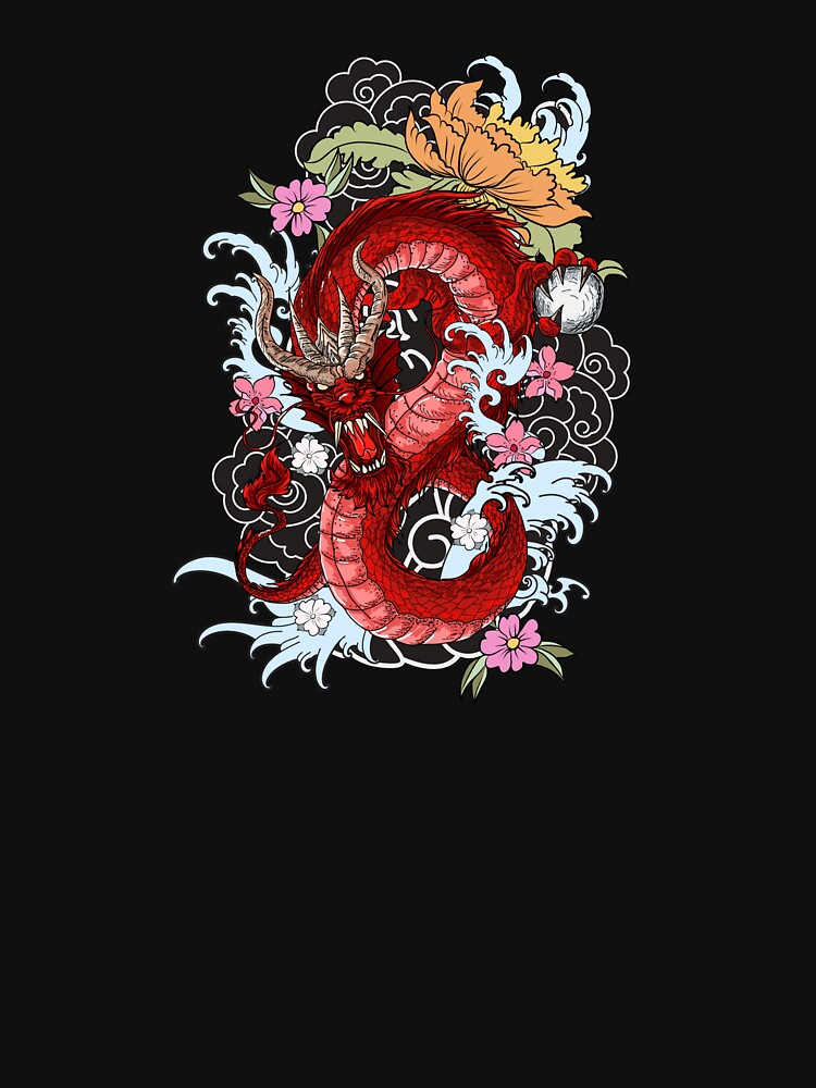 Sudadera ligera con capucha for Sale con la obra «Dragón Rojo