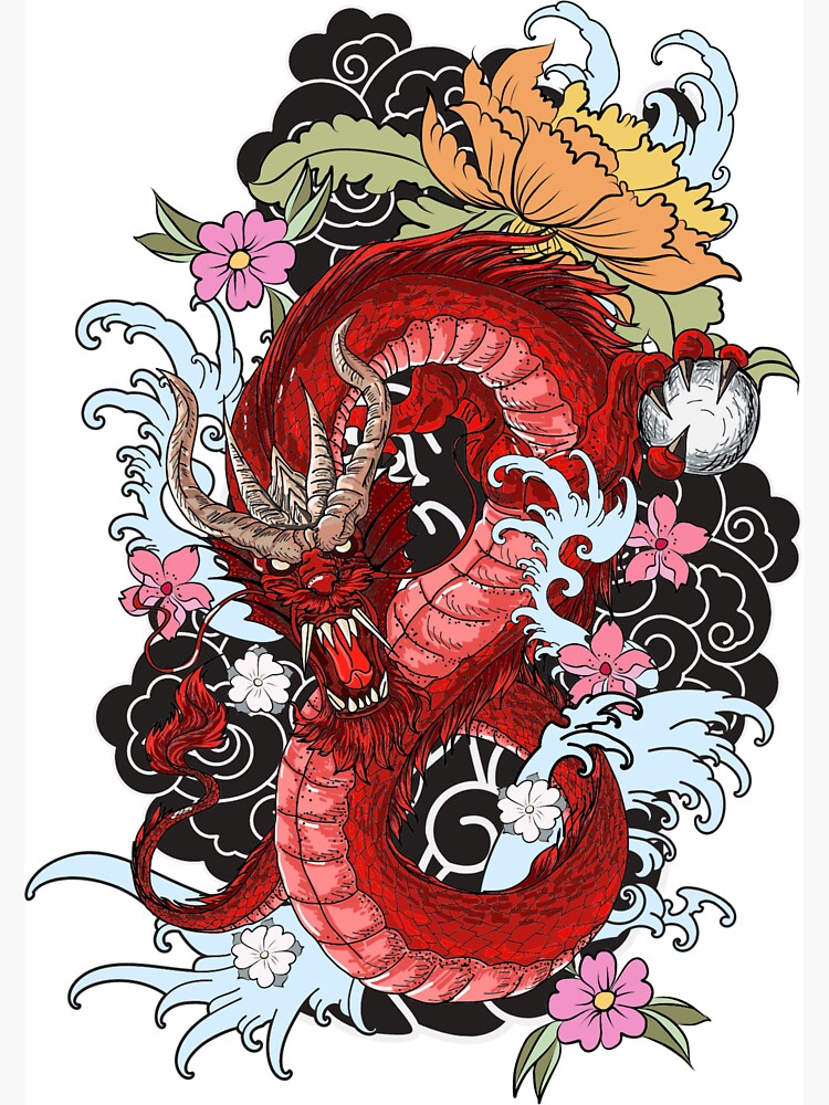 Big Dragon Temporary Tattoo, Blackwork Dragon Tattoo Removable Waterproof  Tattoo for Men, China Chinese Dragon Chinese Fake Tattoo Sticker - Etsy
