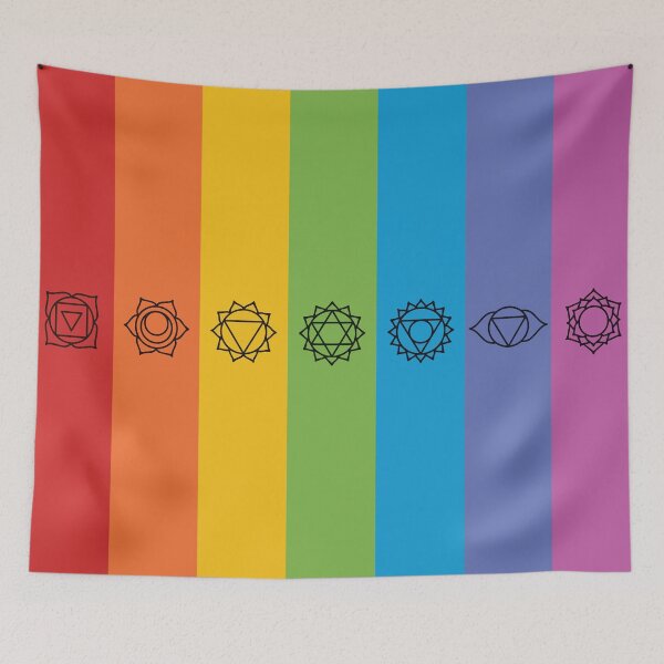 Item preview, 7 Chakras Rainbow Tapestry designed and sold by Fun House Media.