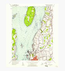 USGS TOPO Map Rhode Island RI Prudence Island 353345 1955 24000 Photographic Print