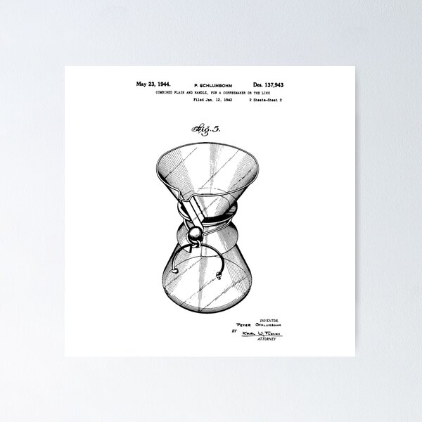 Artikel-Vorschau von Kaffee Chemex Patent / Kaffeepatent Geschenkidee, designt und verkauft von anodyle.