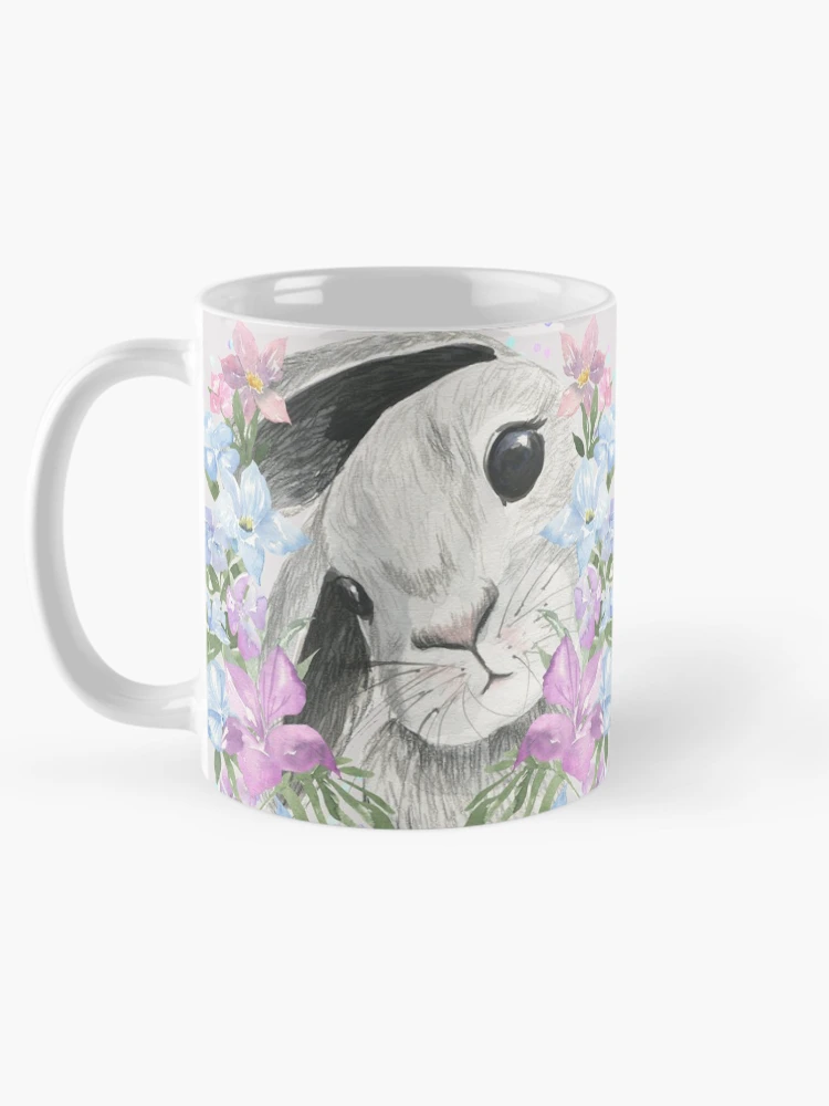 Thumbnail 5 of 6, Coffee Mug, Pretty Bunny Rabbit Spring Florals designed and sold by TLSDesigns.