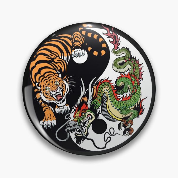Artikelvorschau, Chinesisches Drachen- und Tiger-Tattoo-Grafik-Yin- und Yang-Symbol entworfen und verkauft von enjoytheshirt.